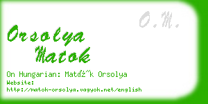 orsolya matok business card